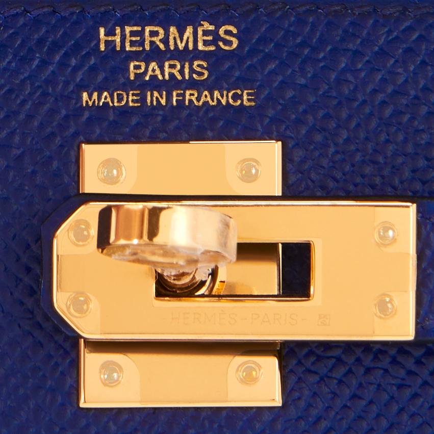 Hermes Kelly 25cm Blue Sapphire Navy Epsom Sellier Bag Gold Y Stamp, 2020 1