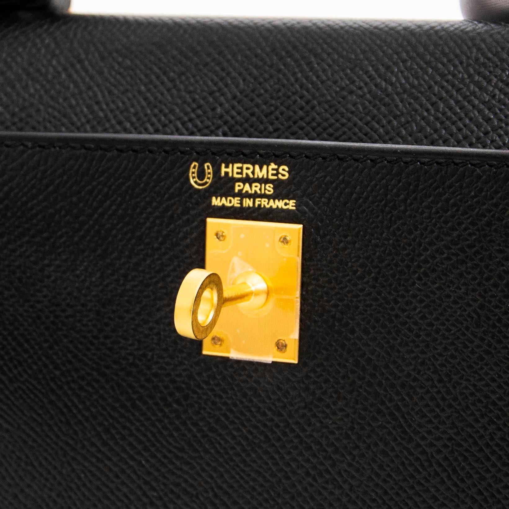 Hermès Kelly 25cm HSS Black Epsom Brushed GHW Rose Pourpre Horseshoe 1