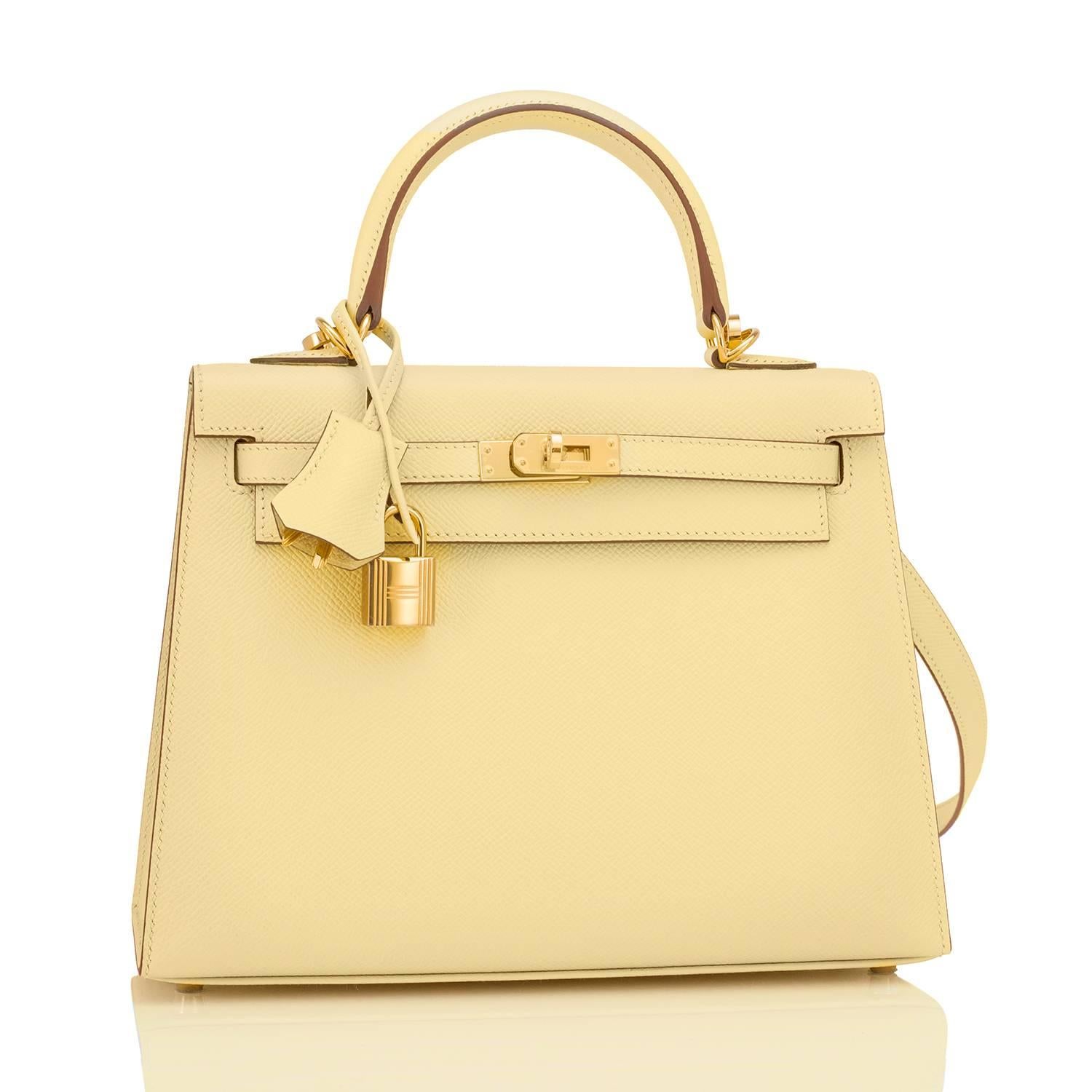 Hermes Kelly 25cm Jaune Poussin Sellier Epsom Gold Jewel Y Stamp, 2020 ...