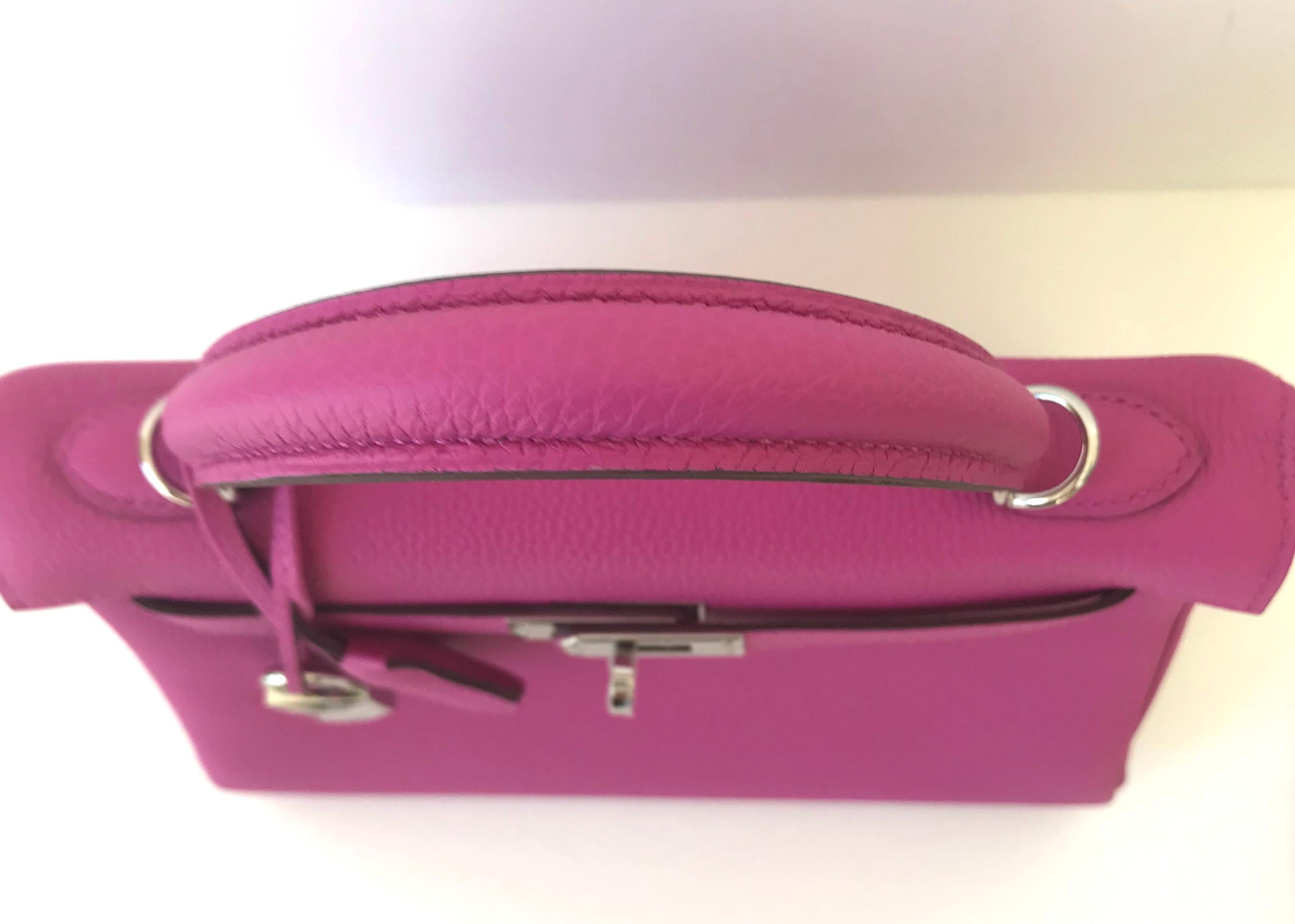 Hermes Kelly 25cm Magnolia Pink Togo Bag Palladium Hardware 3