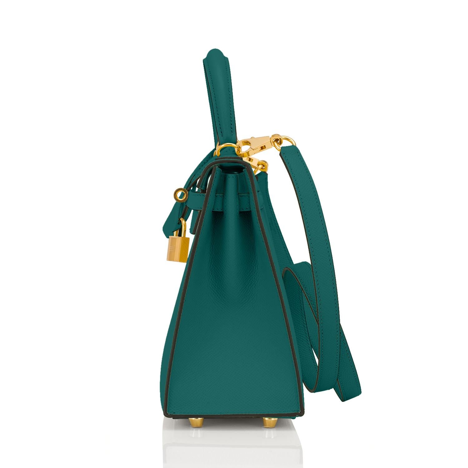 Hermes Kelly 25cm Malachite Jewel Green Epsom Sellier Bag Gold Y Stamp, 2020 In New Condition In New York, NY