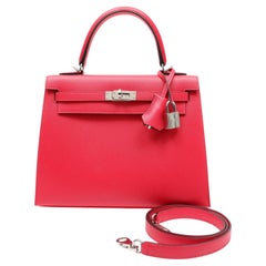 Hermès Kelly 25cm Rose Extreme Epsom Leather w PH