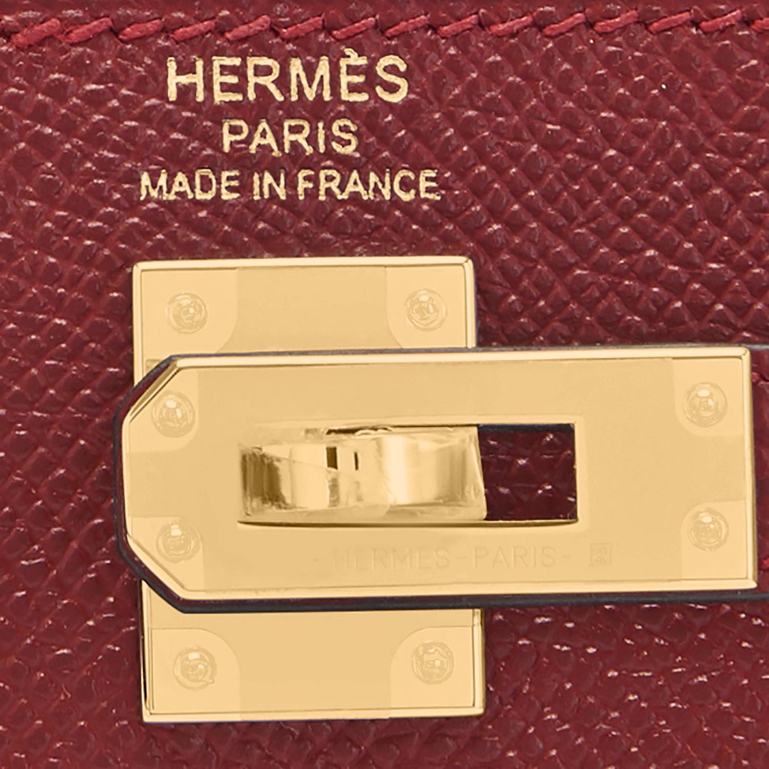 Hermes Kelly 25cm Rouge H Bordeaux Epsom Sellier Gold Hardware Y Stamp, 2020 1