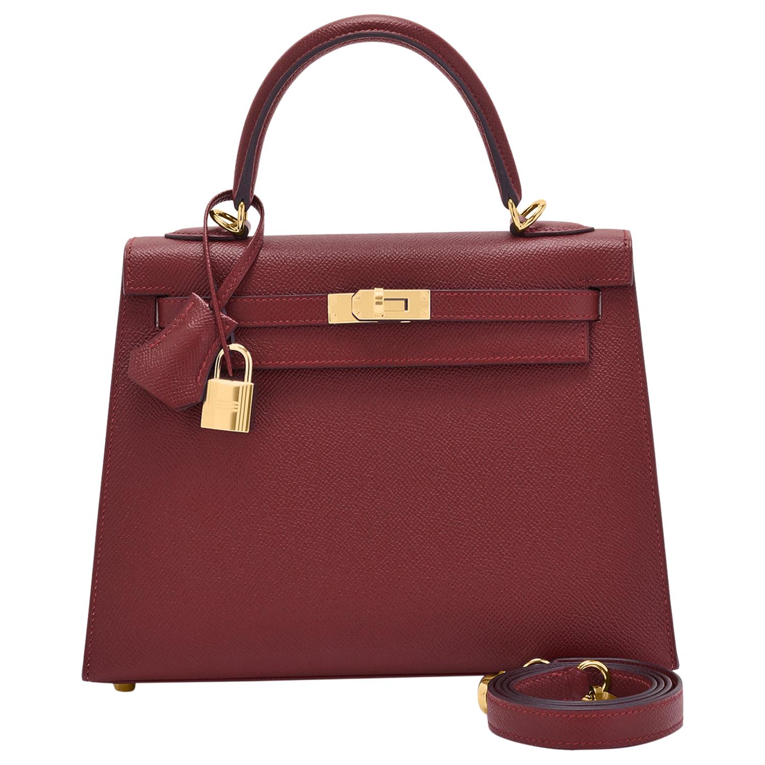 Hermes Kelly 25cm Rouge H Bordeaux Epsom Sellier Gold Hardware Y Stamp, 2020