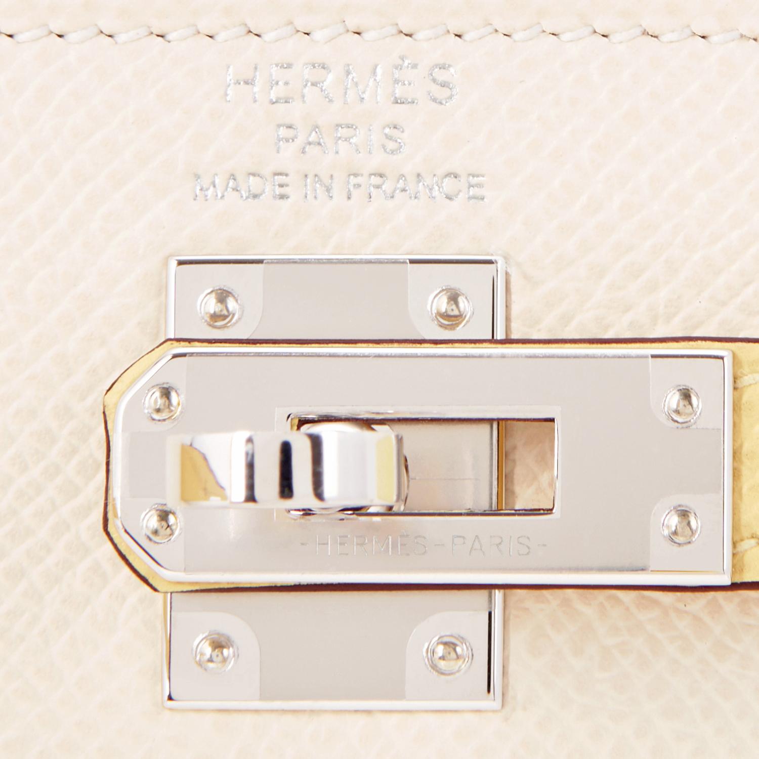 Hermes Kelly 25cm Tri-Color Nata Sesame Jaune Poussin VIP Limited 3