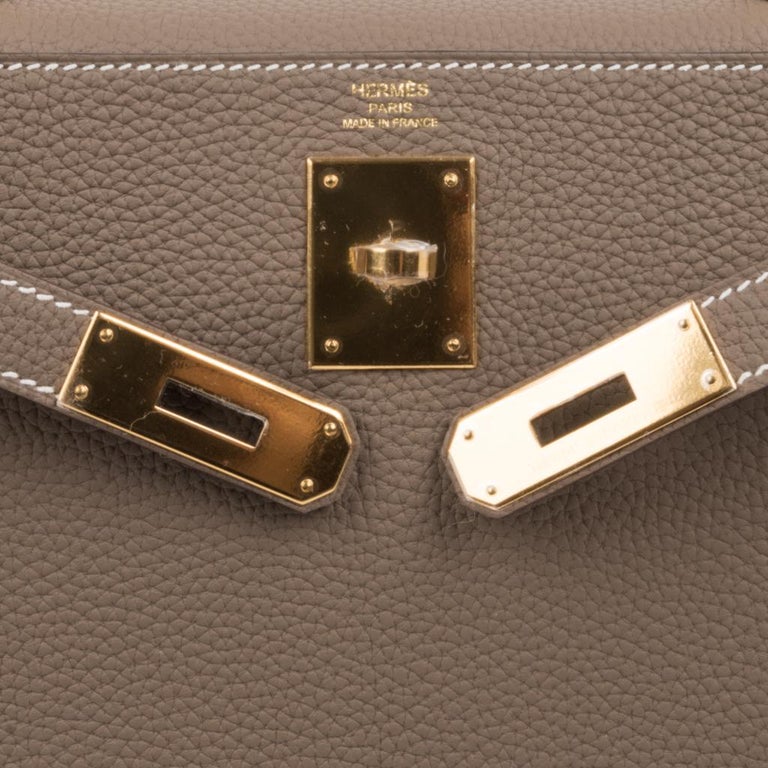 Hermes Kelly 28 Chai Bag Gold Hardware Togo Leather • MIGHTYCHIC • 