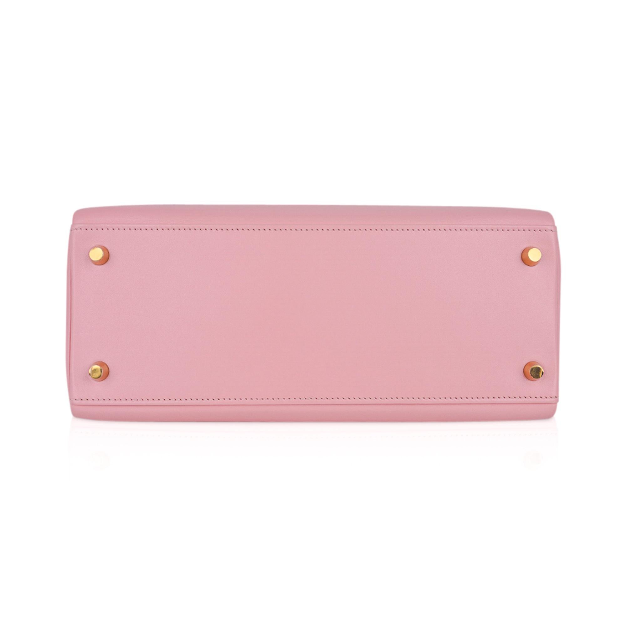 Hermes Kelly 28 Bag Rose Sakura Gold Hardware Swift Leather 4