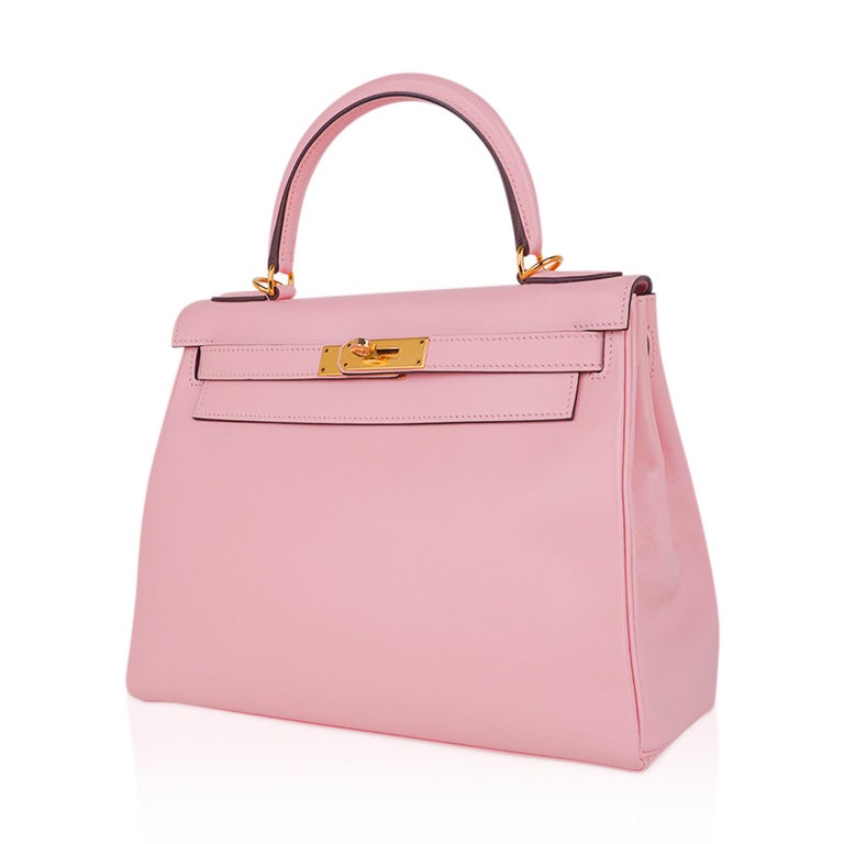 Hermès Rose Sakura Kelly Cut of Swift Leather with Palladium Hardware, Handbags & Accessories Online, Ecommerce Retail