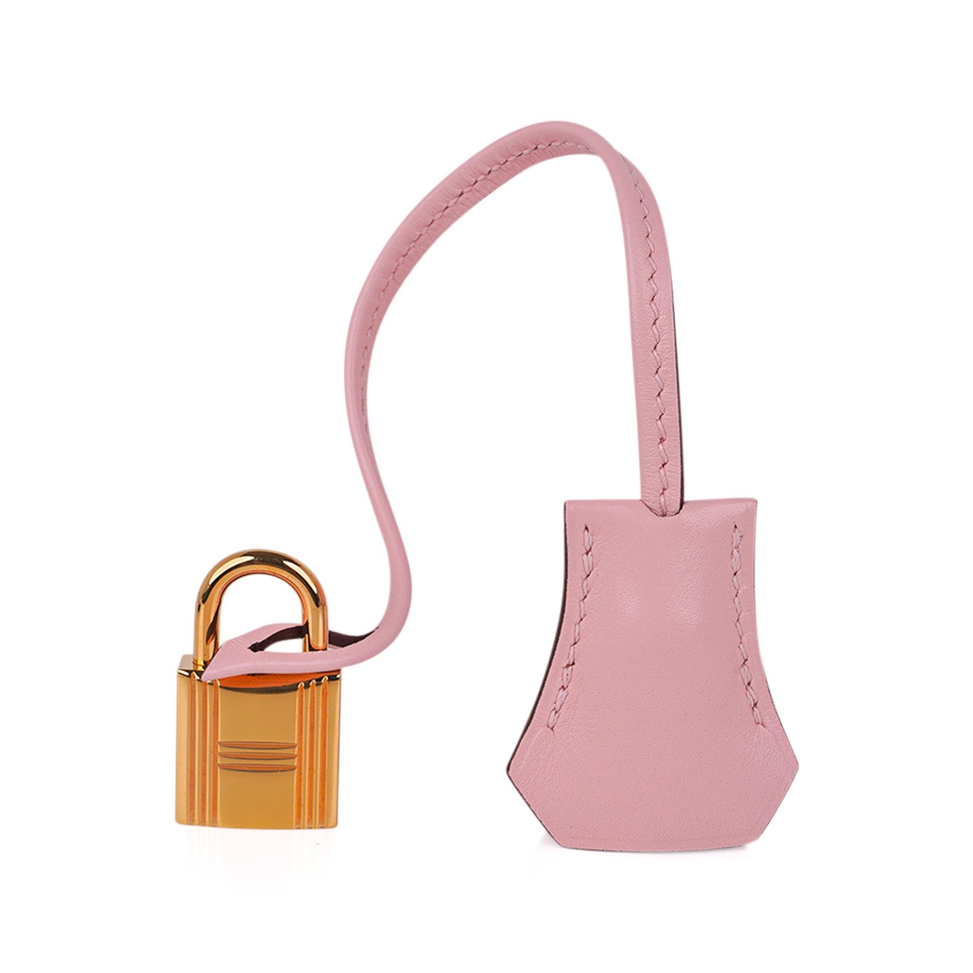 Women's Hermes Kelly 28 Bag Rose Sakura Gold Hardware Swift Leather