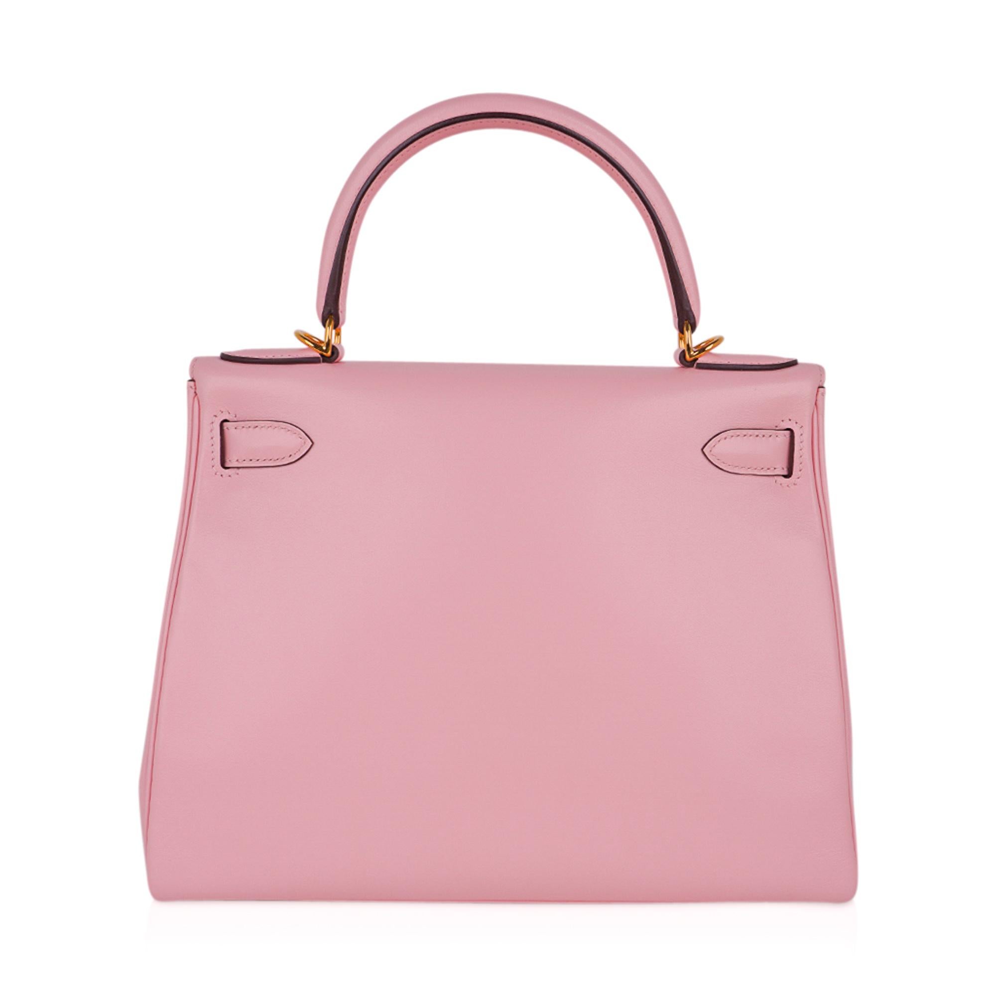 Hermes Kelly 28 Bag Rose Sakura Gold Hardware Swift Leather 2