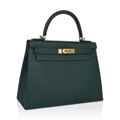 Hermes Kelly 28 Bag Vert Anglais Epsom Gold Hardware