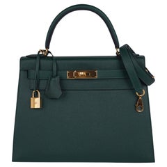 Hermes Kelly 28 Bag Vert Anglais Epsom Gold Hardware