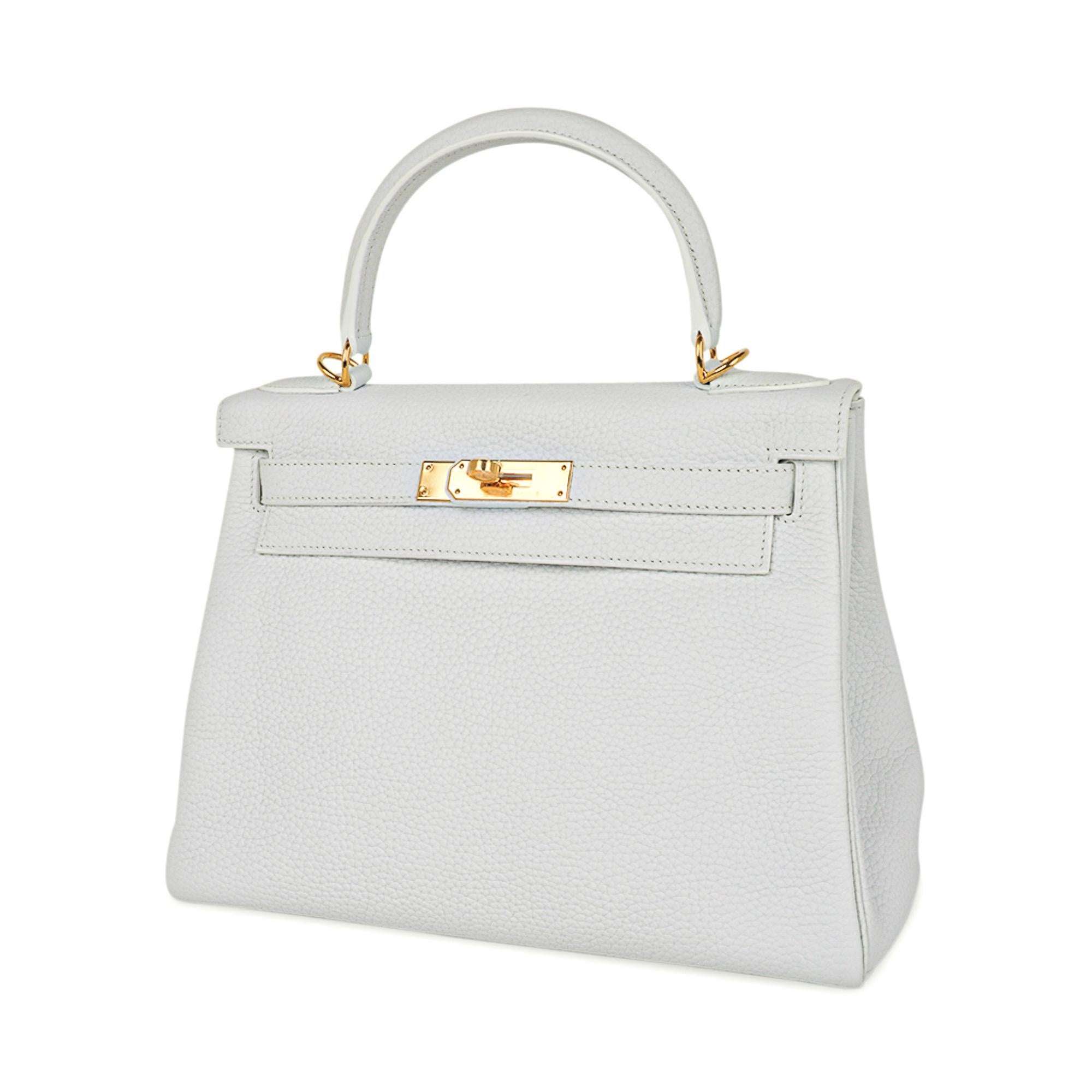 Hermes Kelly 28 Borsa Bianca Hardware Oro Pelle Clemence In condizioni Nuovo a Miami, FL