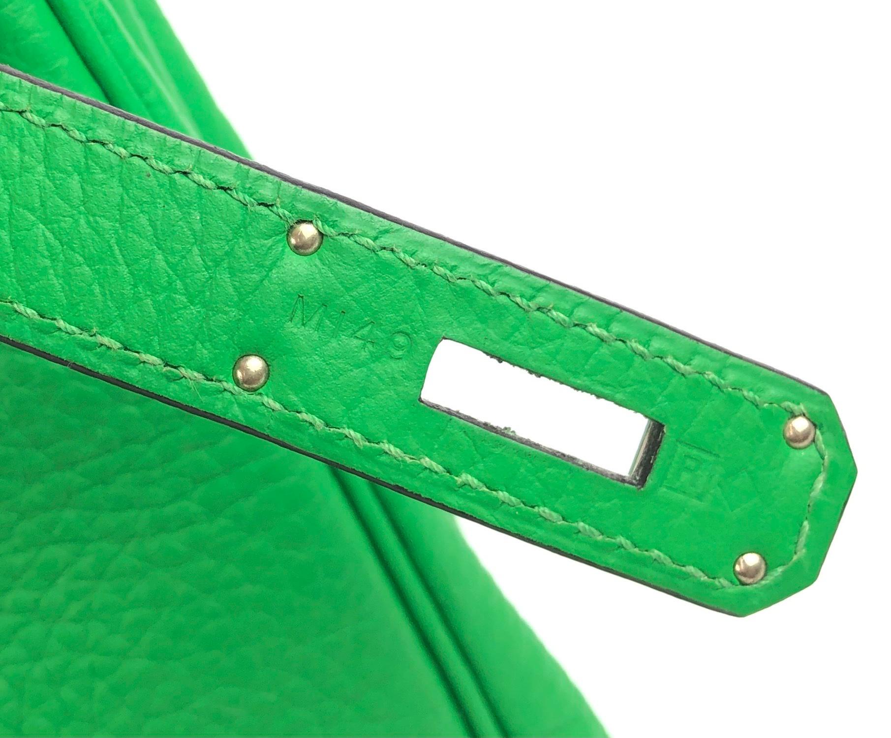 Hermes Kelly 28 Bamboo Green Palladium Hardware 1