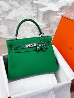 Hermes Kelly 28 Bamboo Touch Krokodil Togo Tasche