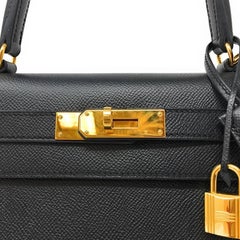 Hermes Kelly 28 Black Epsom Leather with Gold Hardware