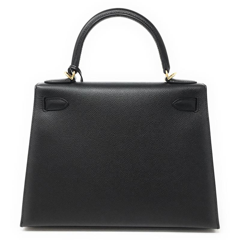 Hermes Kelly 28 Black Epsom Leather with Gold Hardware For Sale at ...