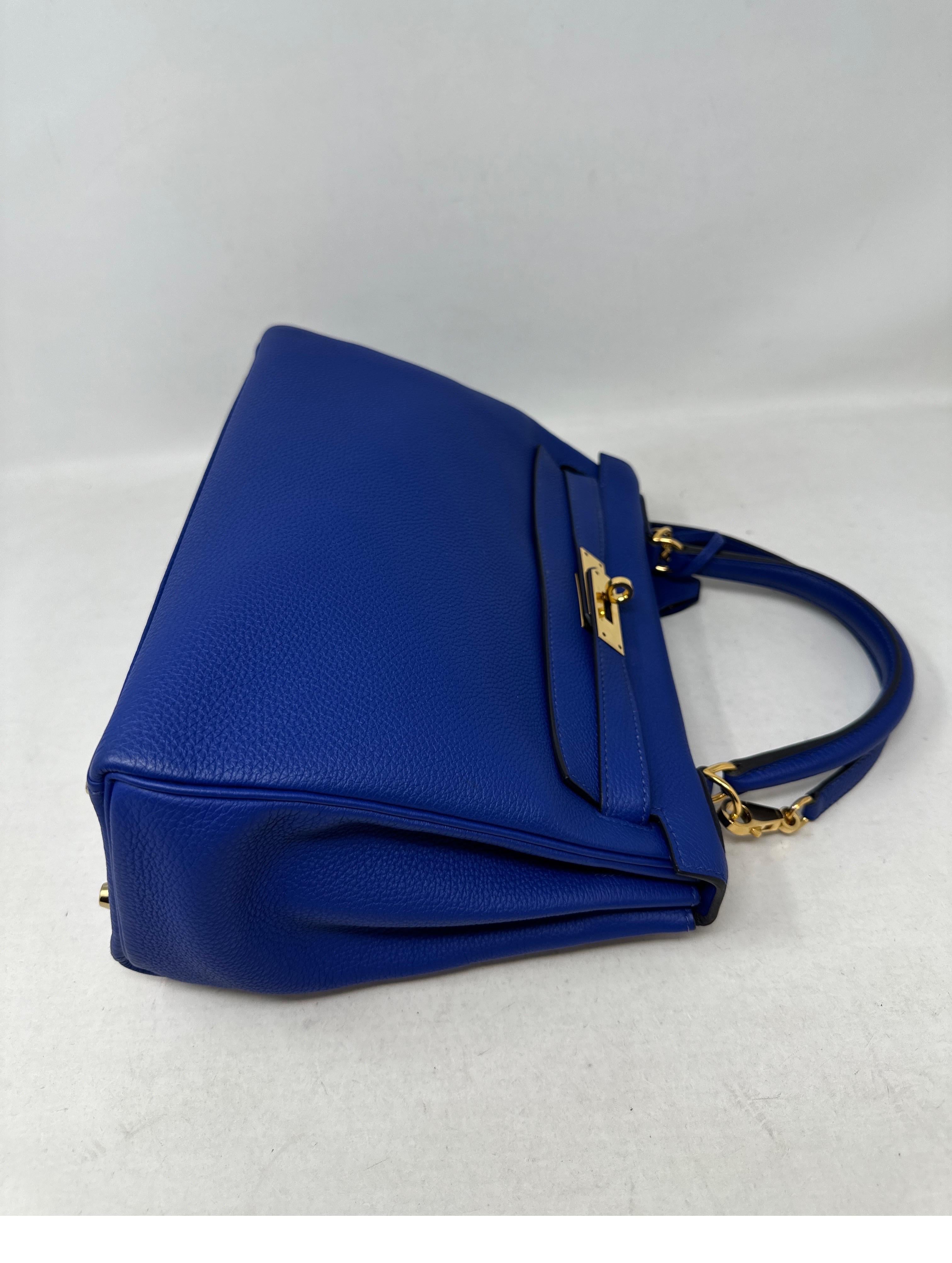 Hermes Kelly 28 Bleu Electrique Bag  6