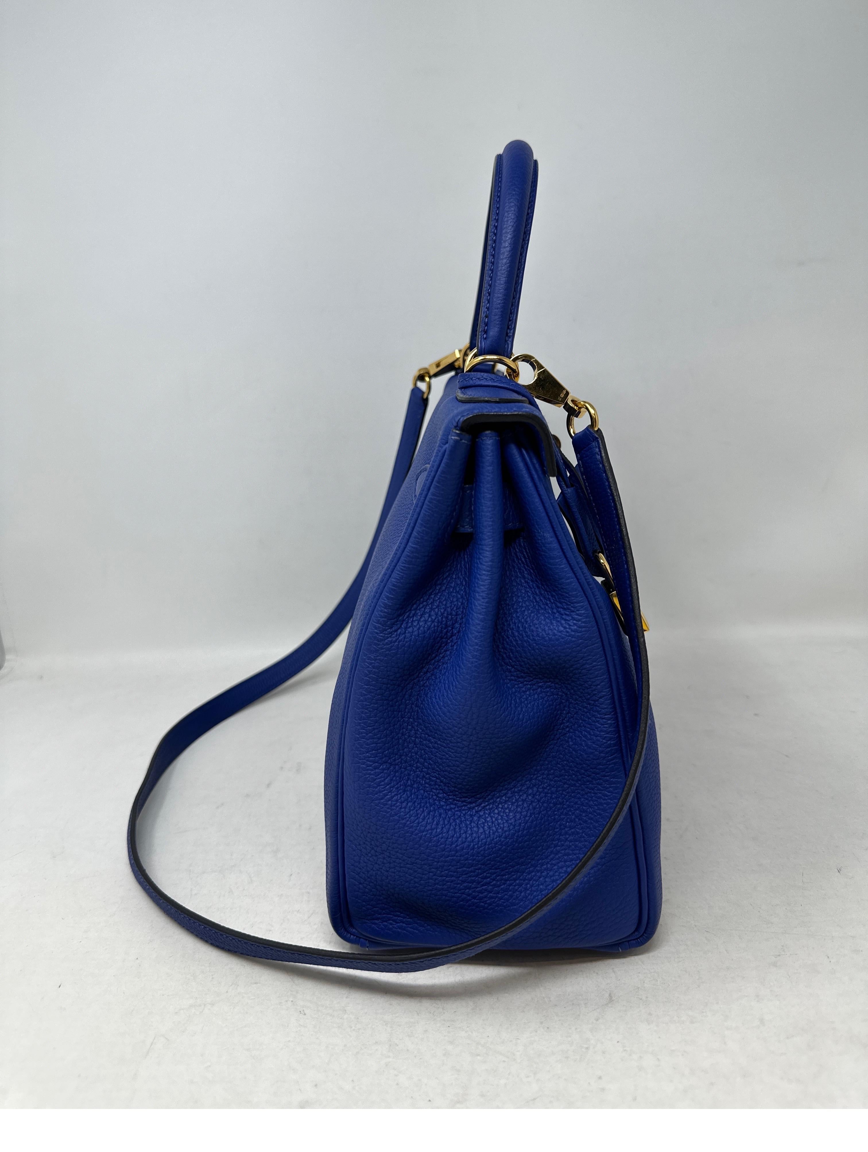 Women's or Men's Hermes Kelly 28 Bleu Electrique Bag 