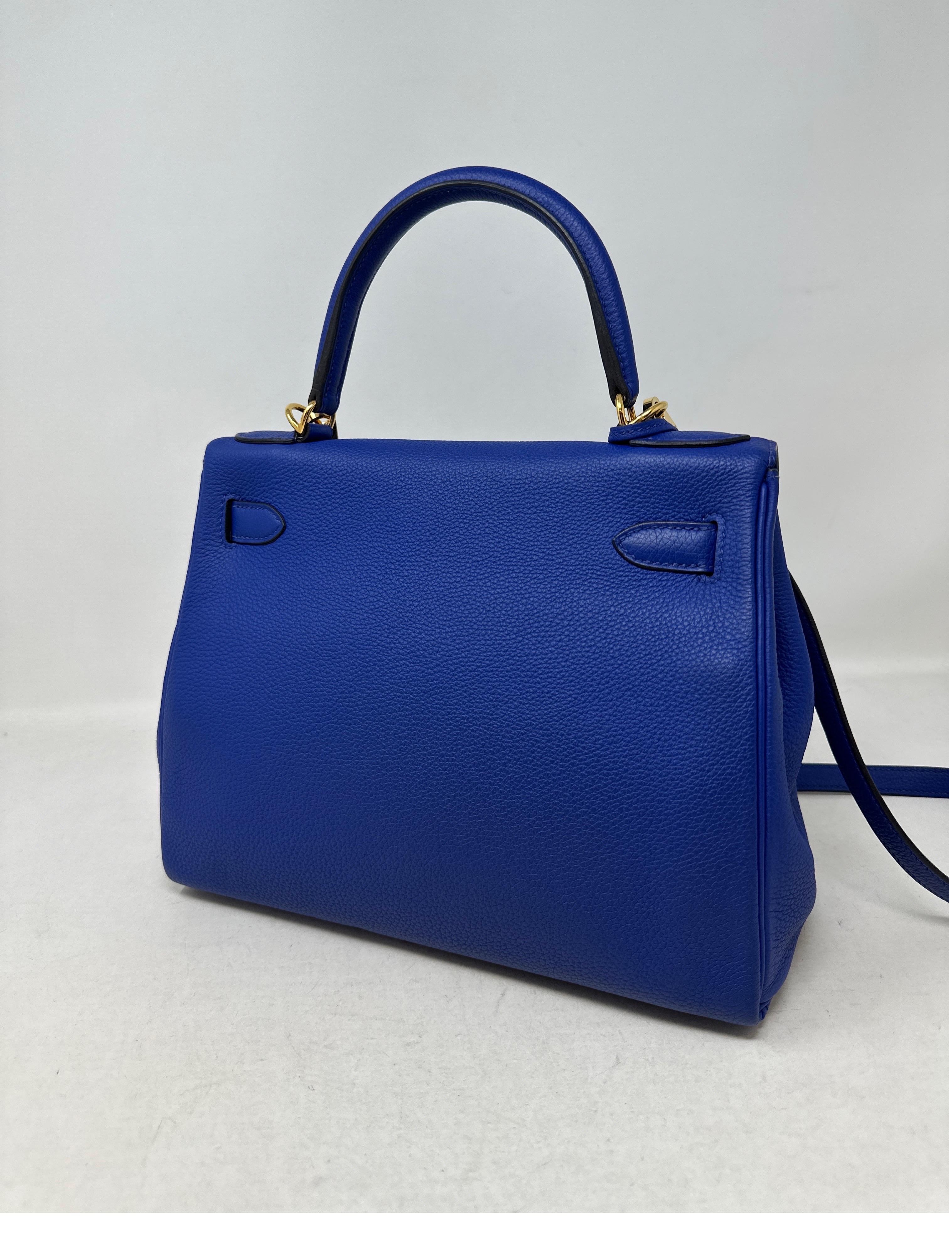 Hermes Kelly 28 Bleu Electrique Bag  1