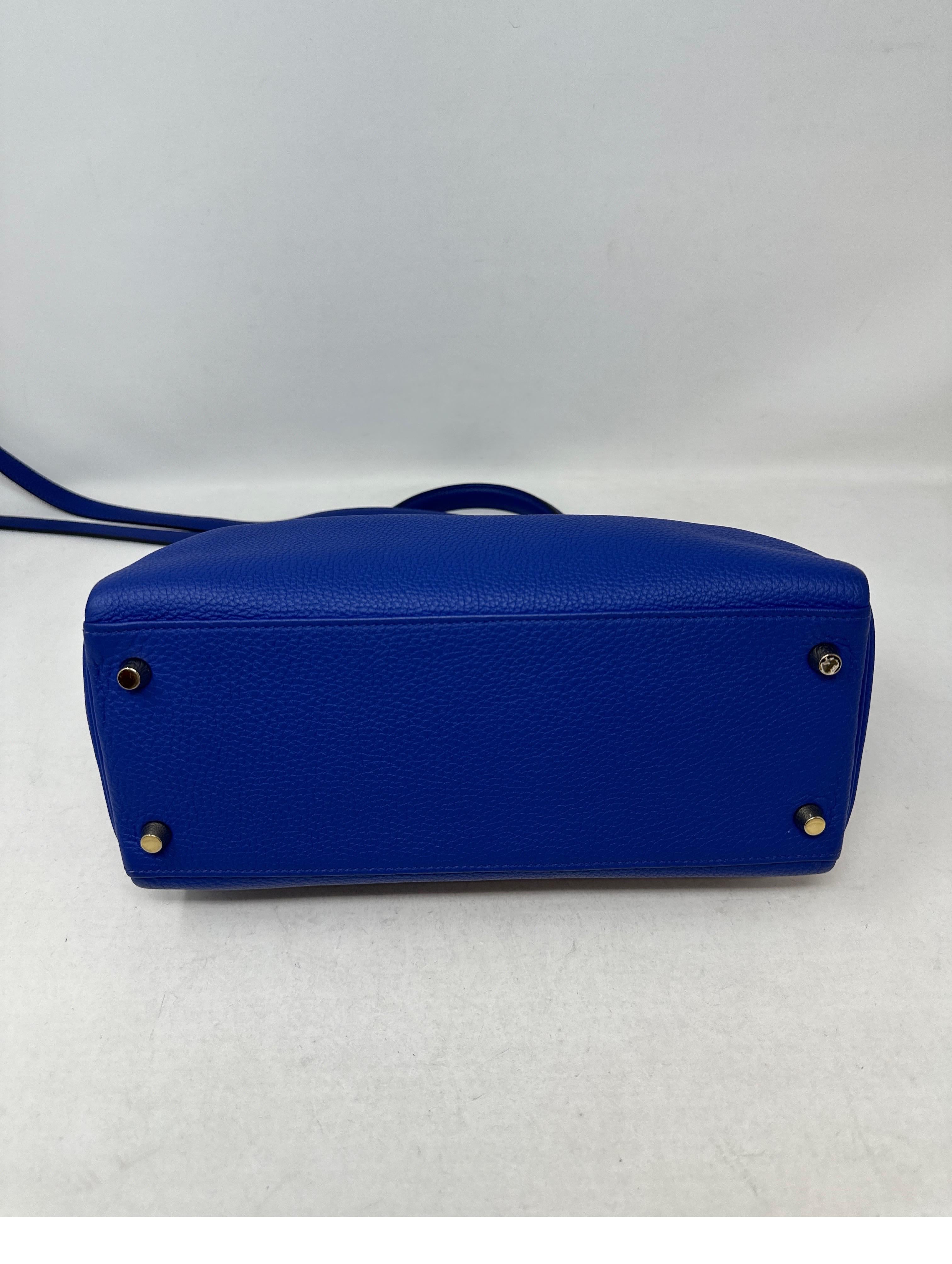 Hermes Kelly 28 Bleu Electrique Bag  3