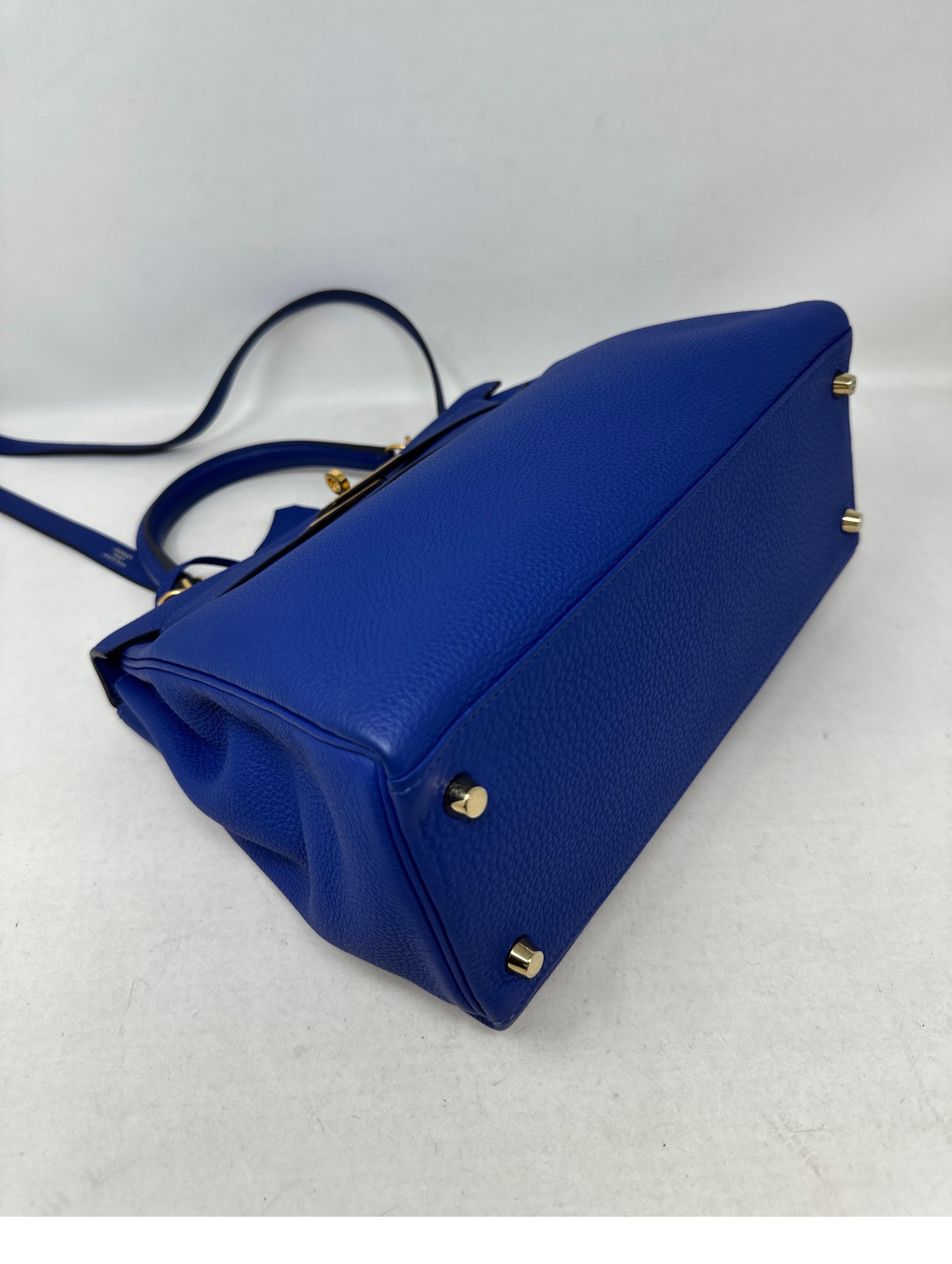 Hermes Kelly 28 Bleu Electrique Bag  4