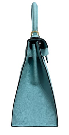 Hermès Kelly 28 blue atoll Tiffany blue gold hardware