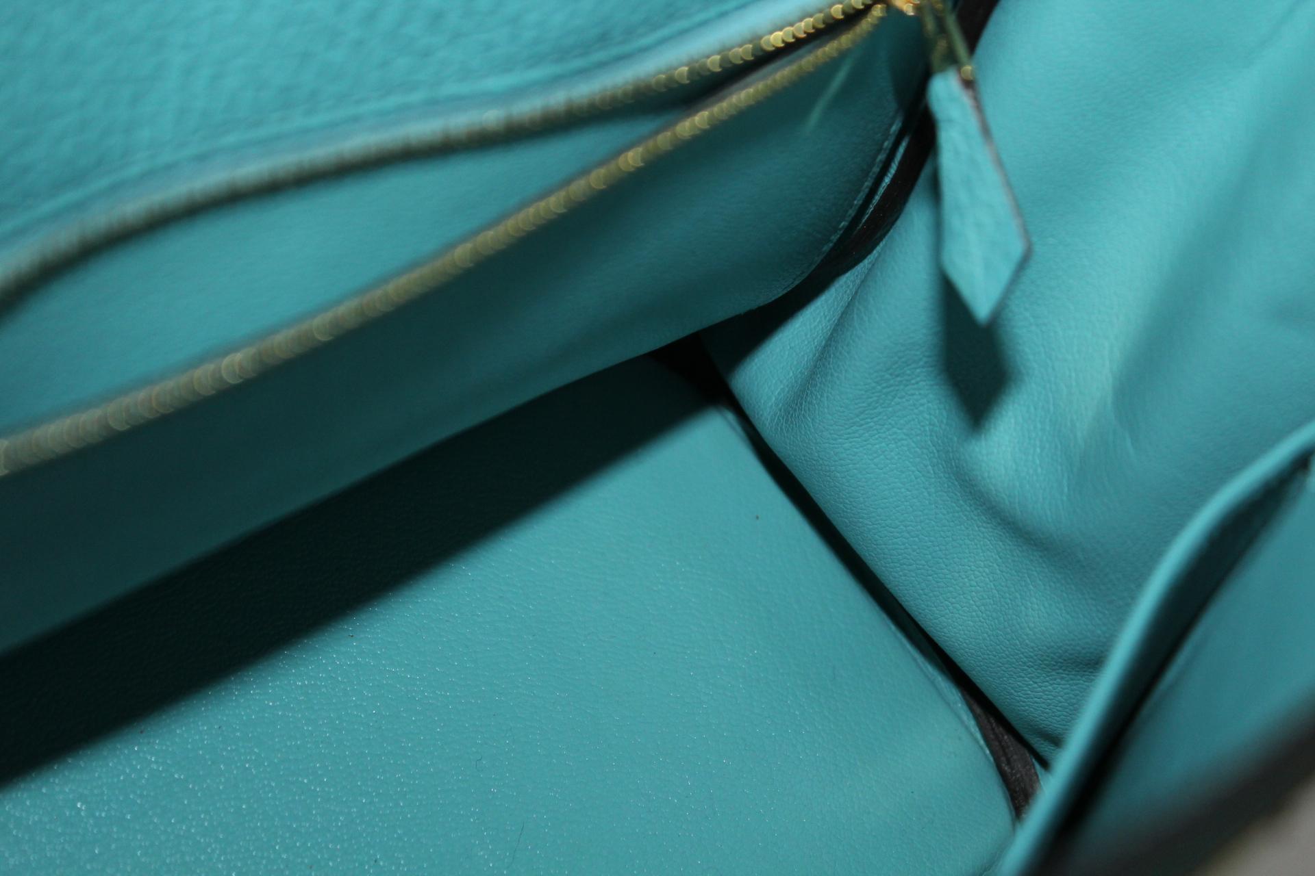 Hermès Kelly 28 Blue Atoll Togo Leather 4