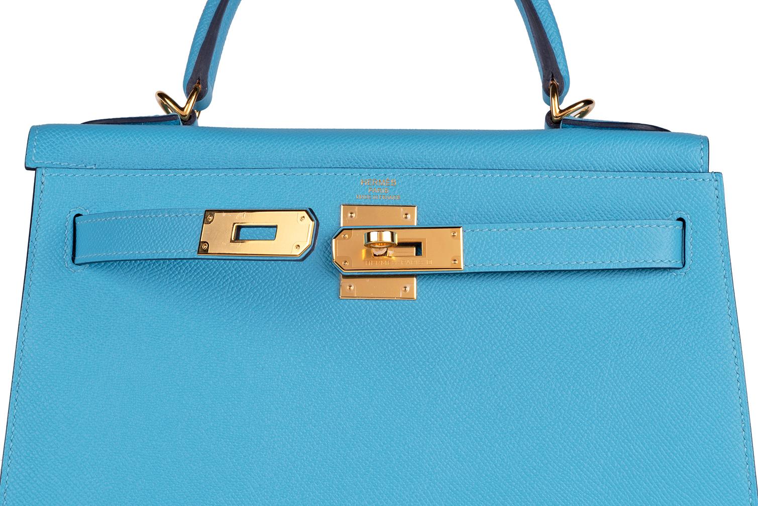 Hermes Kelly 28 Blue de Nord Epsom Sellier Bag Gold Hardware 3