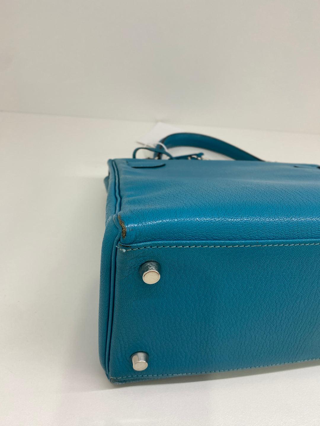 Hermes Kelly 28 Blue Jean PHW 11