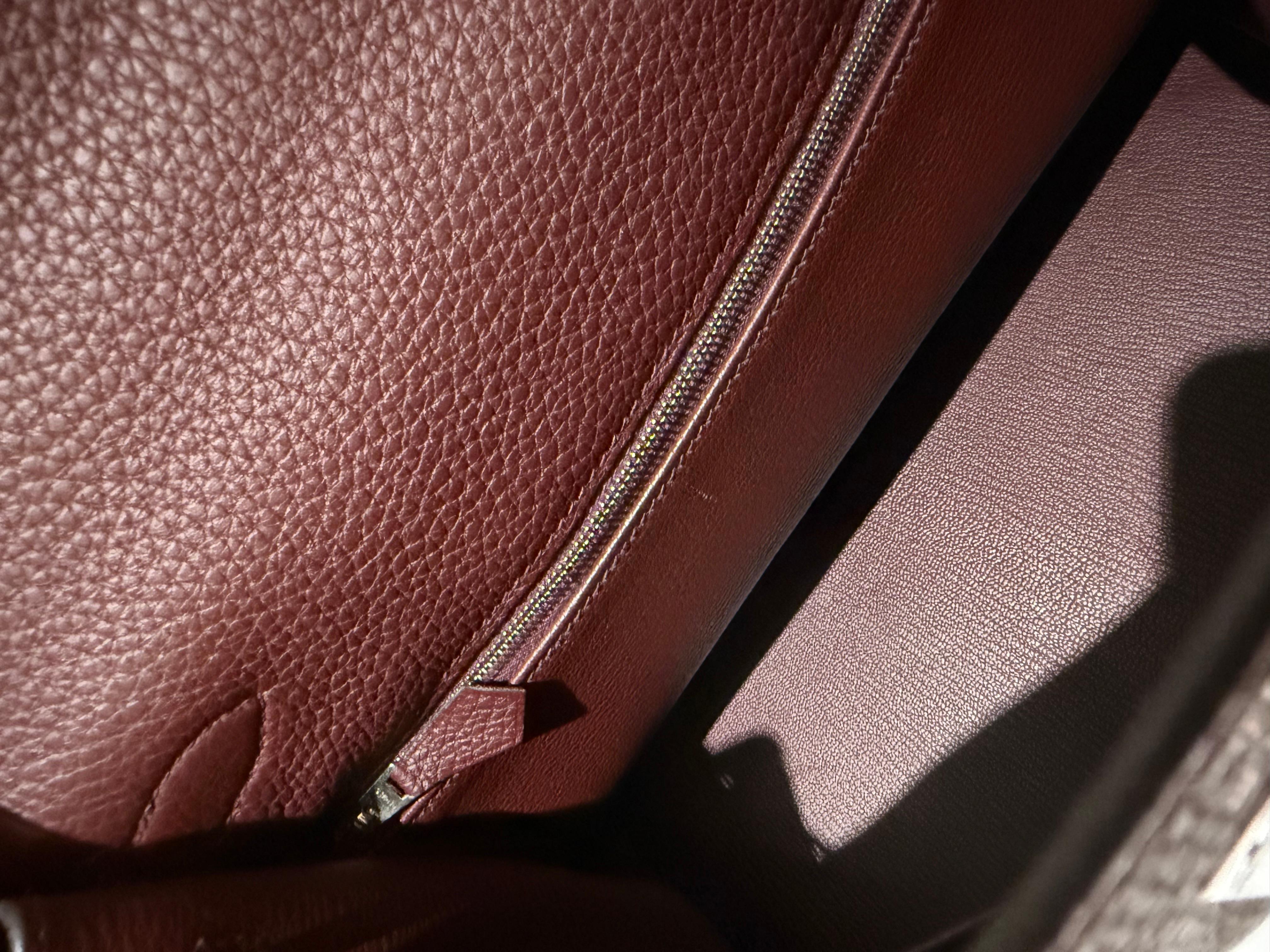 Hermes Kelly 28 Bordeaux Togo with Palladium hardware For Sale 1