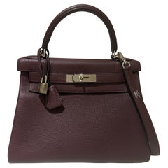 Hermes Kelly 28 Bordeaux Togo with Palladium hardware