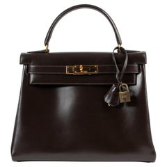 Hermès Kelly 28 Box Calf Marron 