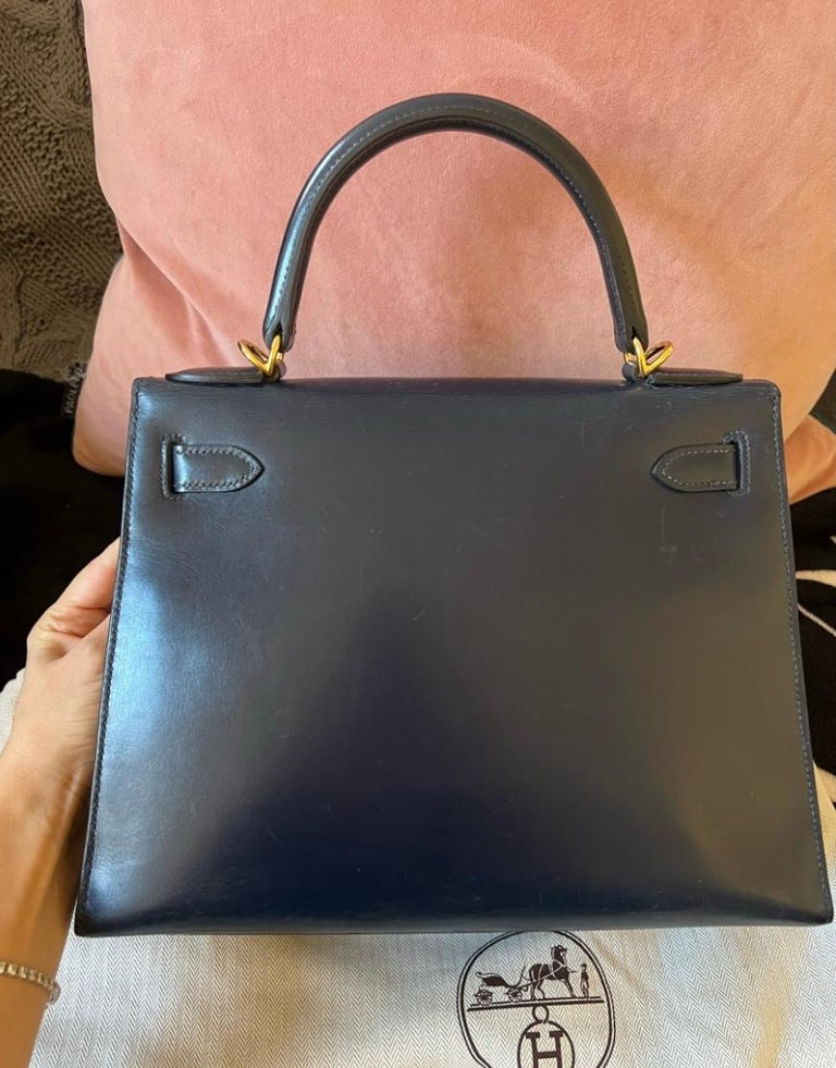 Hermes Kelly 28 box leather  In Good Condition For Sale In London, GB
