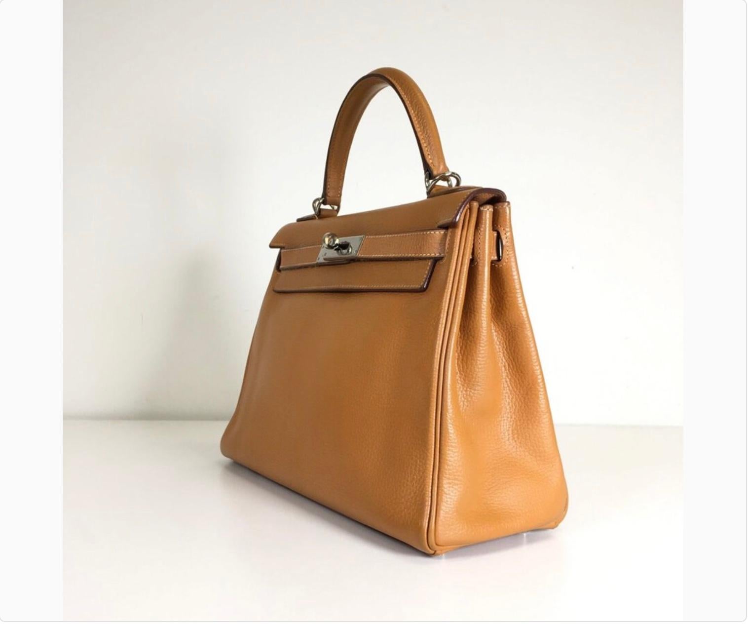 Hermes Kelly 28 Brown In Good Condition In Calgary, AB