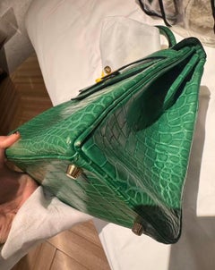 Hermes Kelly 28 Cactus Matte Niloticus Bag GHW