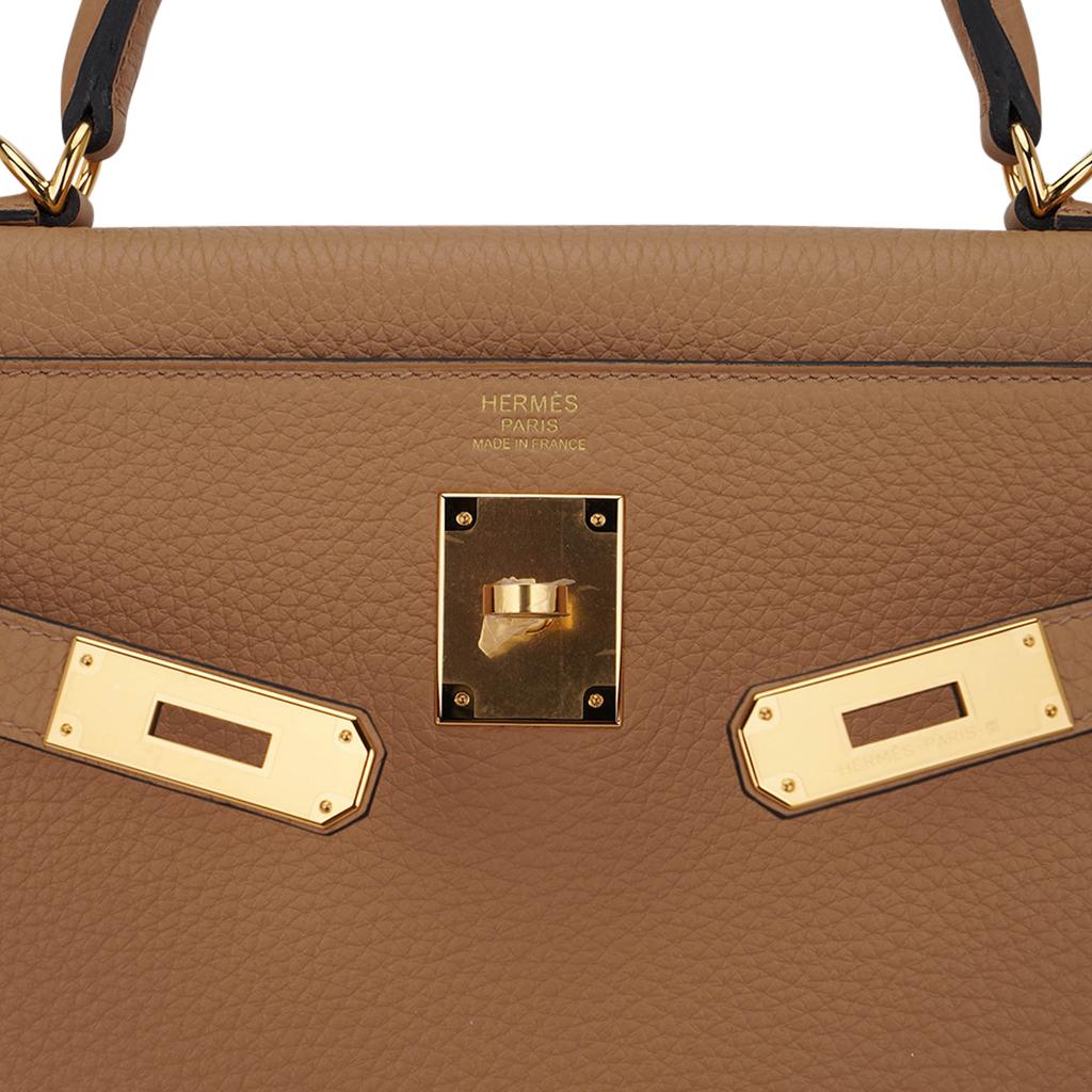 Women's Hermes Kelly 32 Chai Bag Gold Hardware Togo Leather