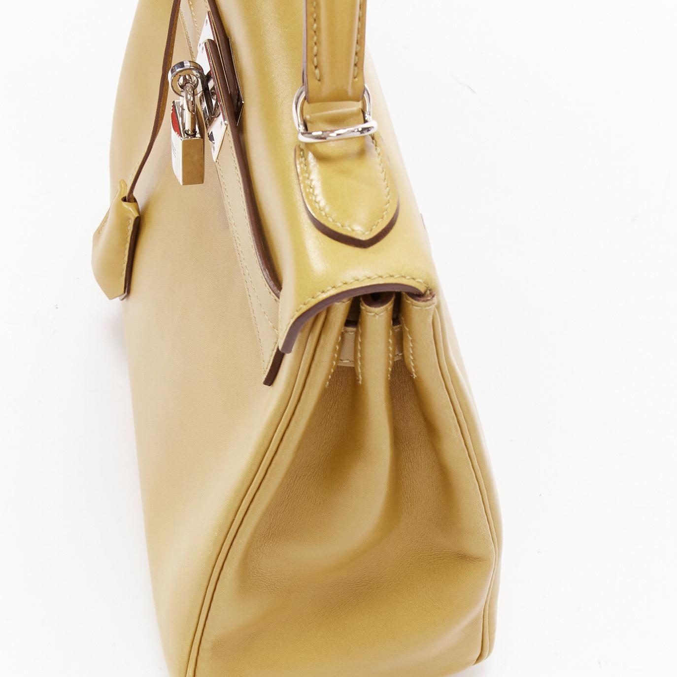 Hermès Kelly 28 Cumin Swift PHW, borsa a tracolla con chiusura a girello in vendita 4