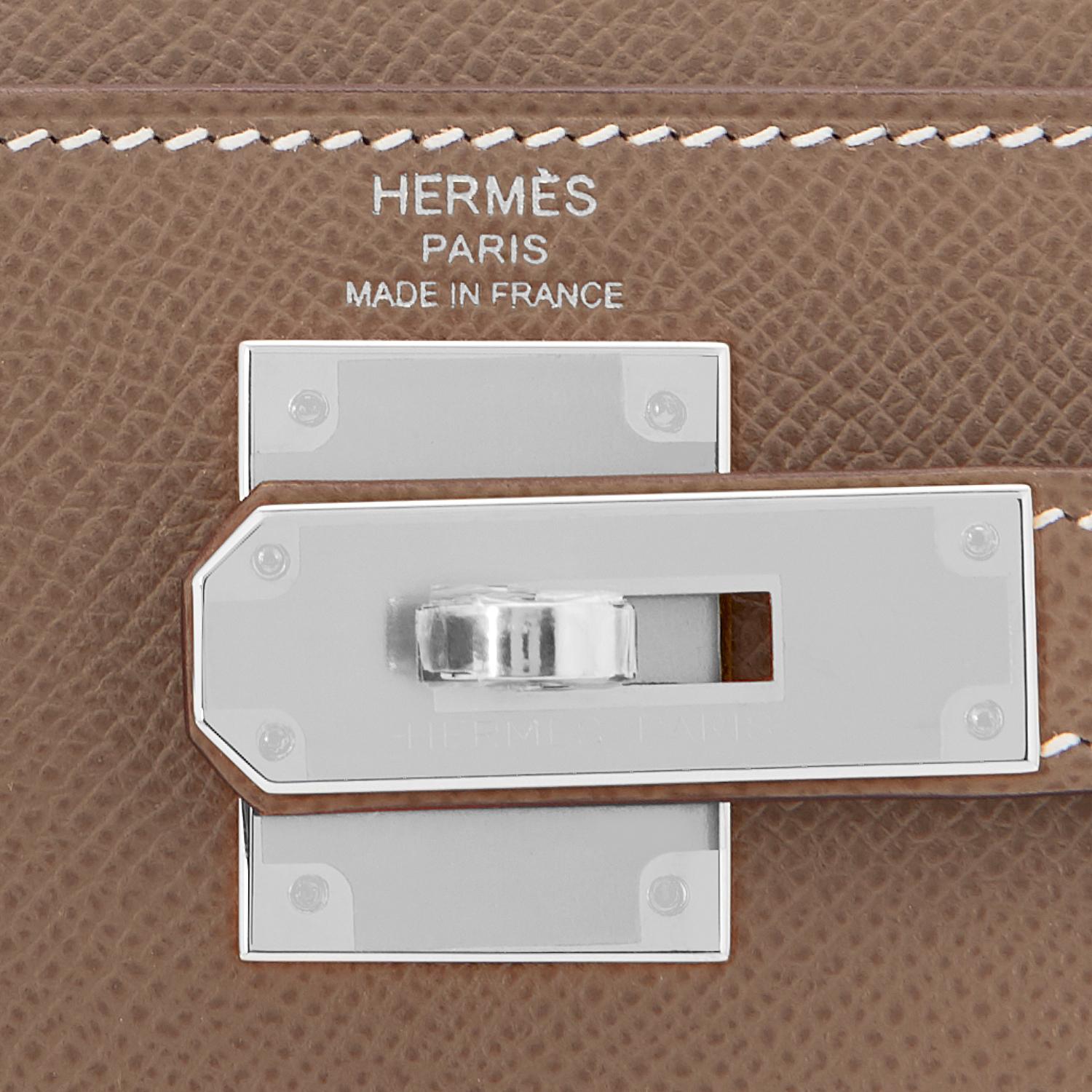Hermes Kelly 28 Etoupe Epsom Sellier Taupe Shoulder Bag Y Stamp, 2020 2