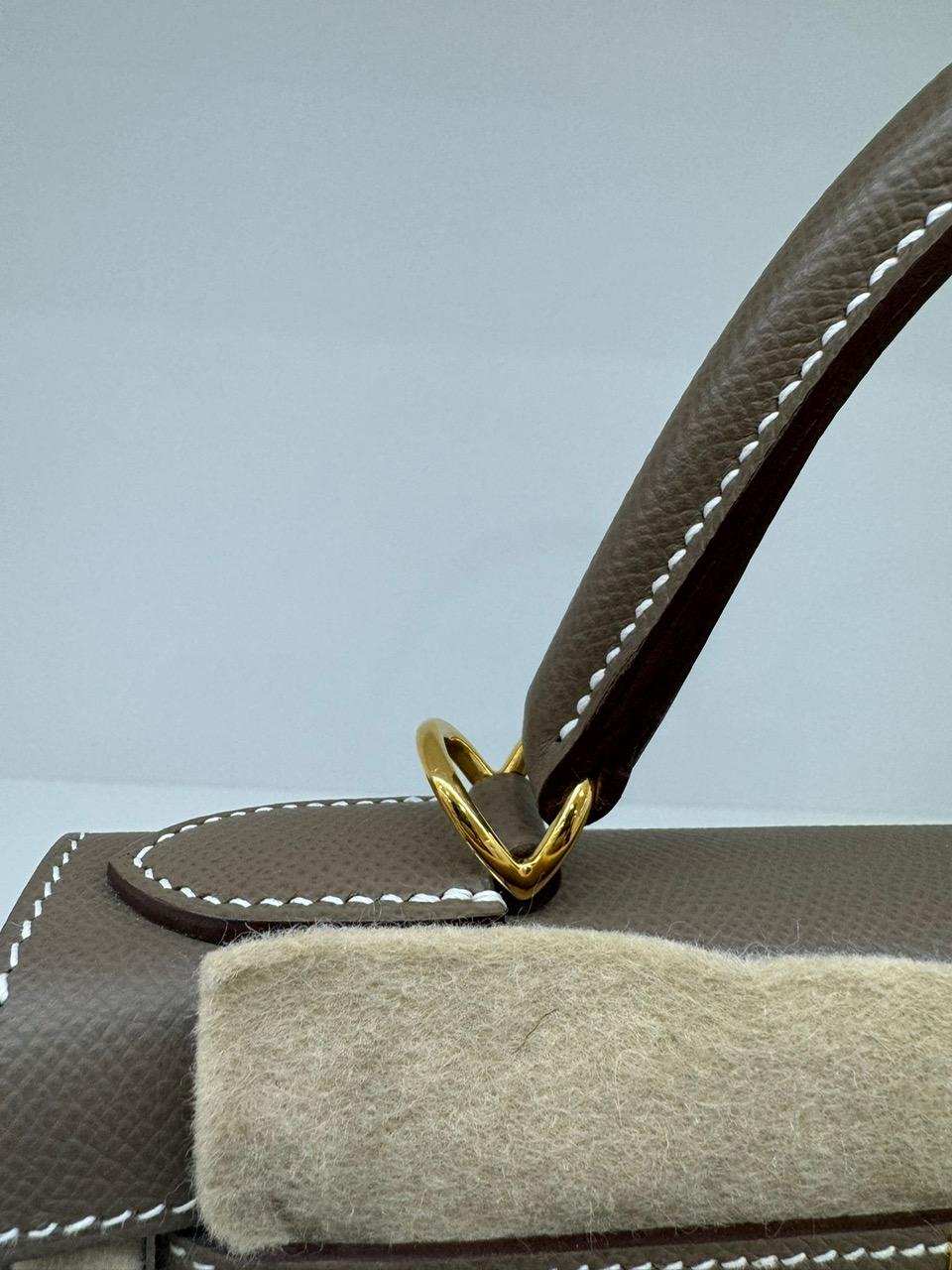 Women's or Men's Hermes Kelly 28 Etoupe GHW