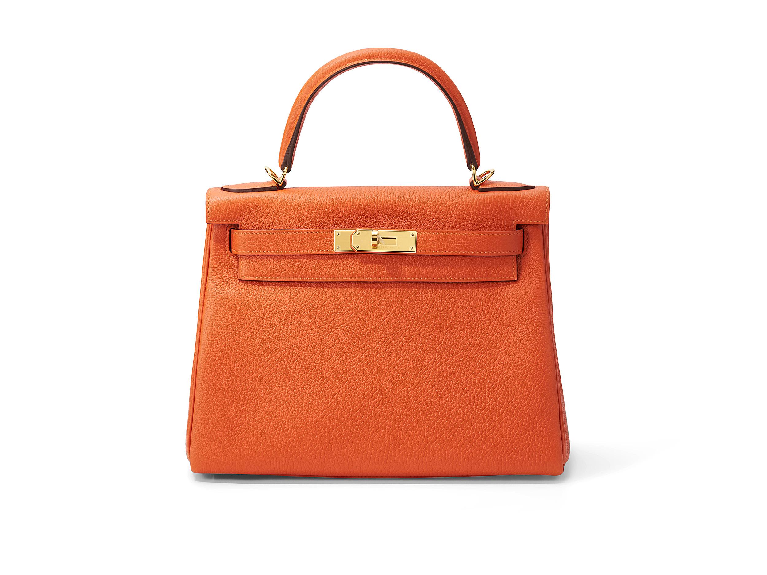 Hermès Kelly 28 Feu Taurillon Clemence Gold Hardware
