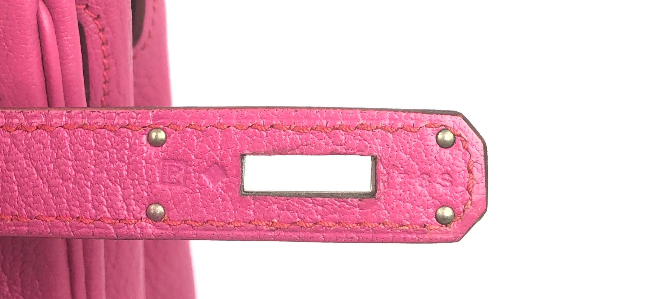 Women's or Men's Hermes Kelly 28 Fuchsia Chevre Mysore Palladium Hardware