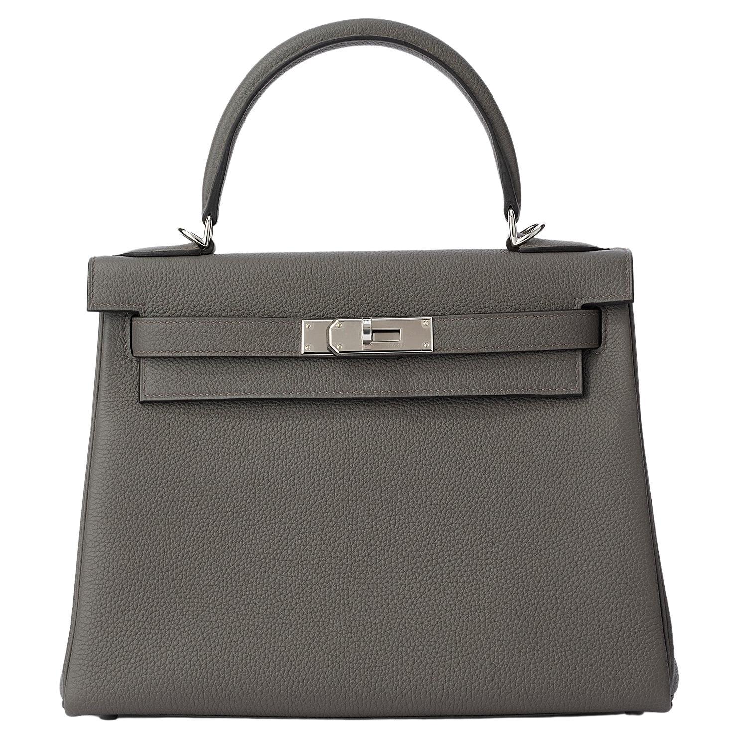 Hermès Kelly 28 Gris Etain Togo Palladium Hardware