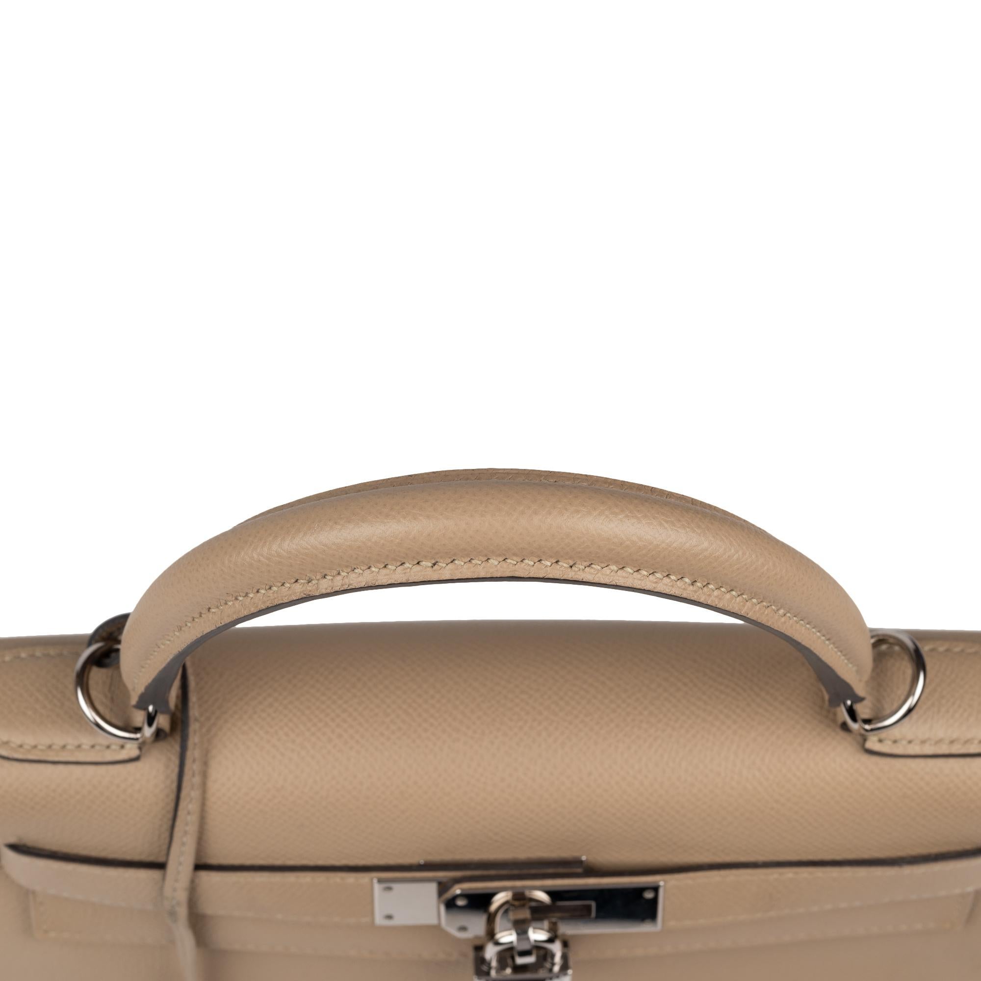Hermès Kelly 28 handbag with strap in epsom leather Trench color, new condition 2