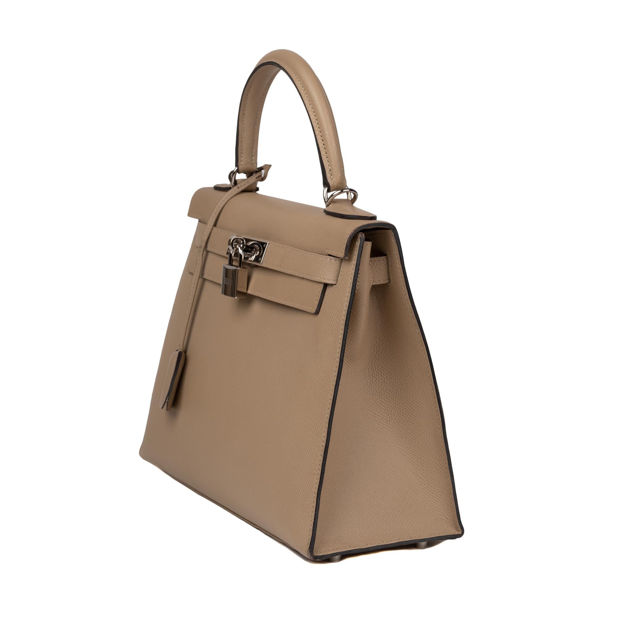 Brown Hermès Kelly 28 handbag with strap in epsom leather Trench color, new condition