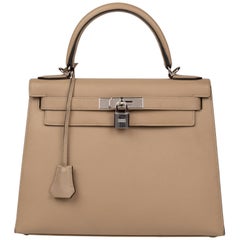 Hermès Kelly 28 sac à main avec bandoulière en cuir d'epsom Couleur Trench:: état neuf