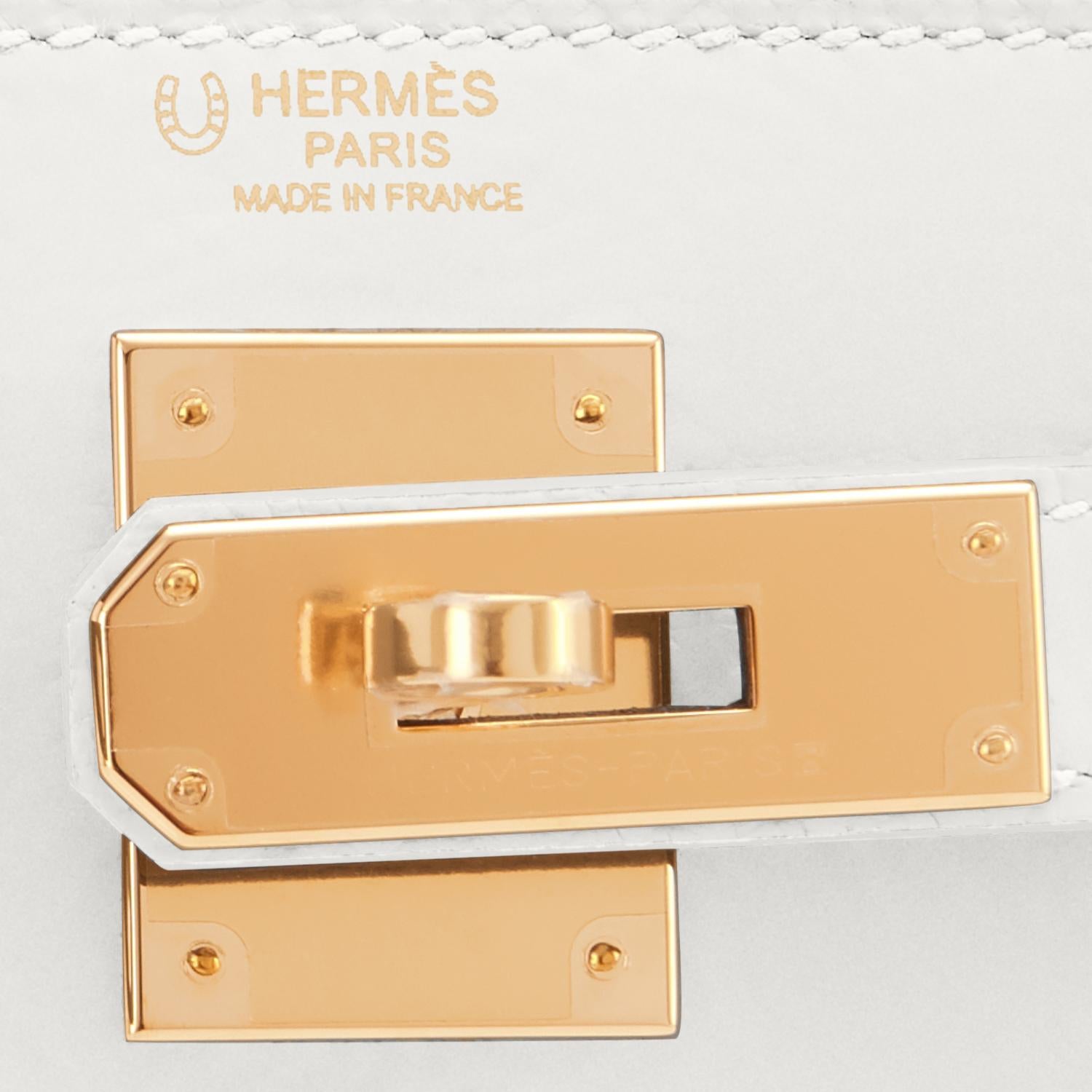Hermes Kelly 28 HSS White Blanc Gris Asphalte Kelly Gold VIP Y Stamp, 2020 2