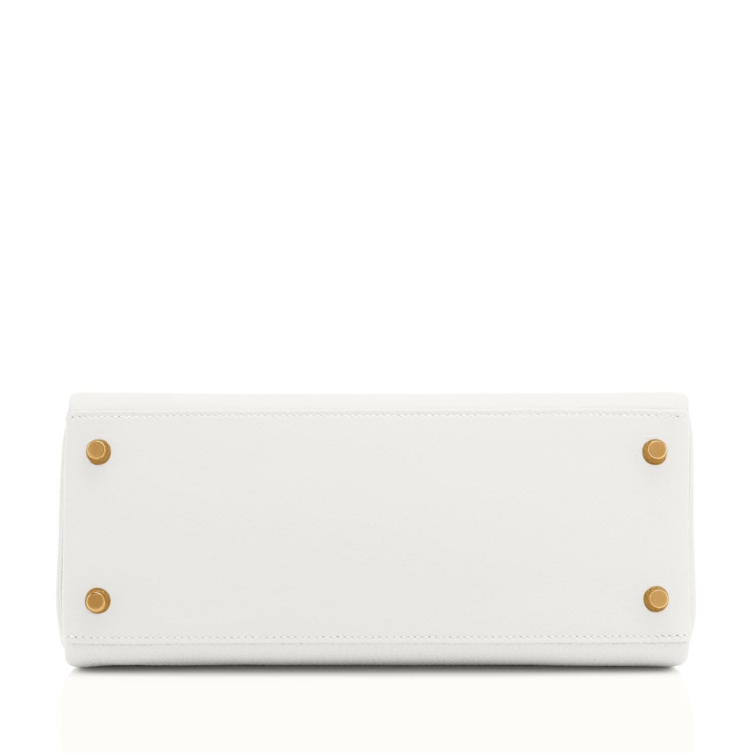 Hermes Kelly 28 HSS White Blanc Gris Asphalte Kelly Gold VIP Y Stamp, 2020 In New Condition In New York, NY