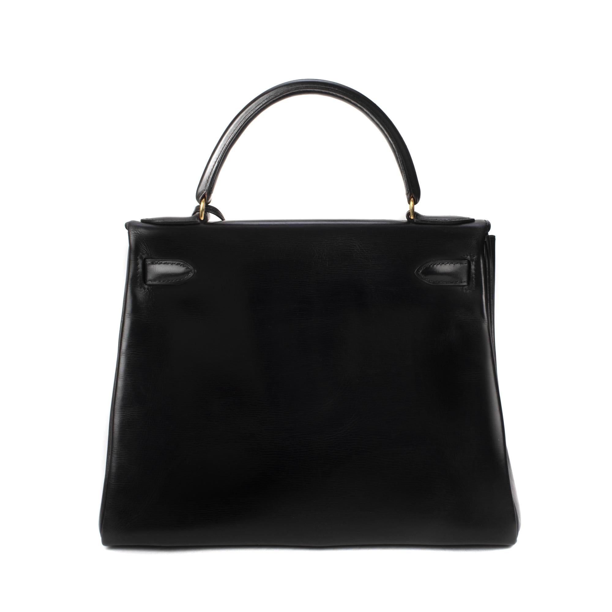 Hermès Kelly 28 in black box calf leather in very good condition! at ...
