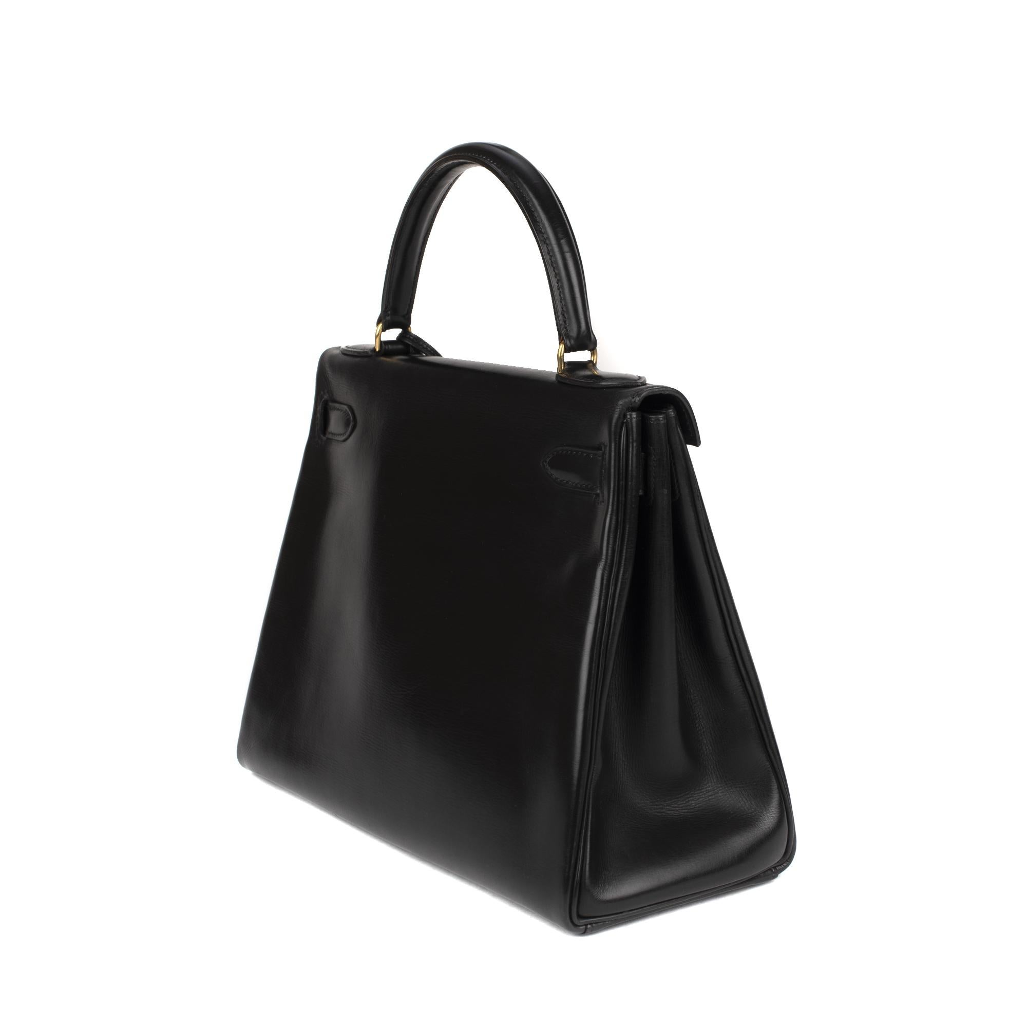 Hermès Kelly 28 in black box calf leather in very good condition! at ...